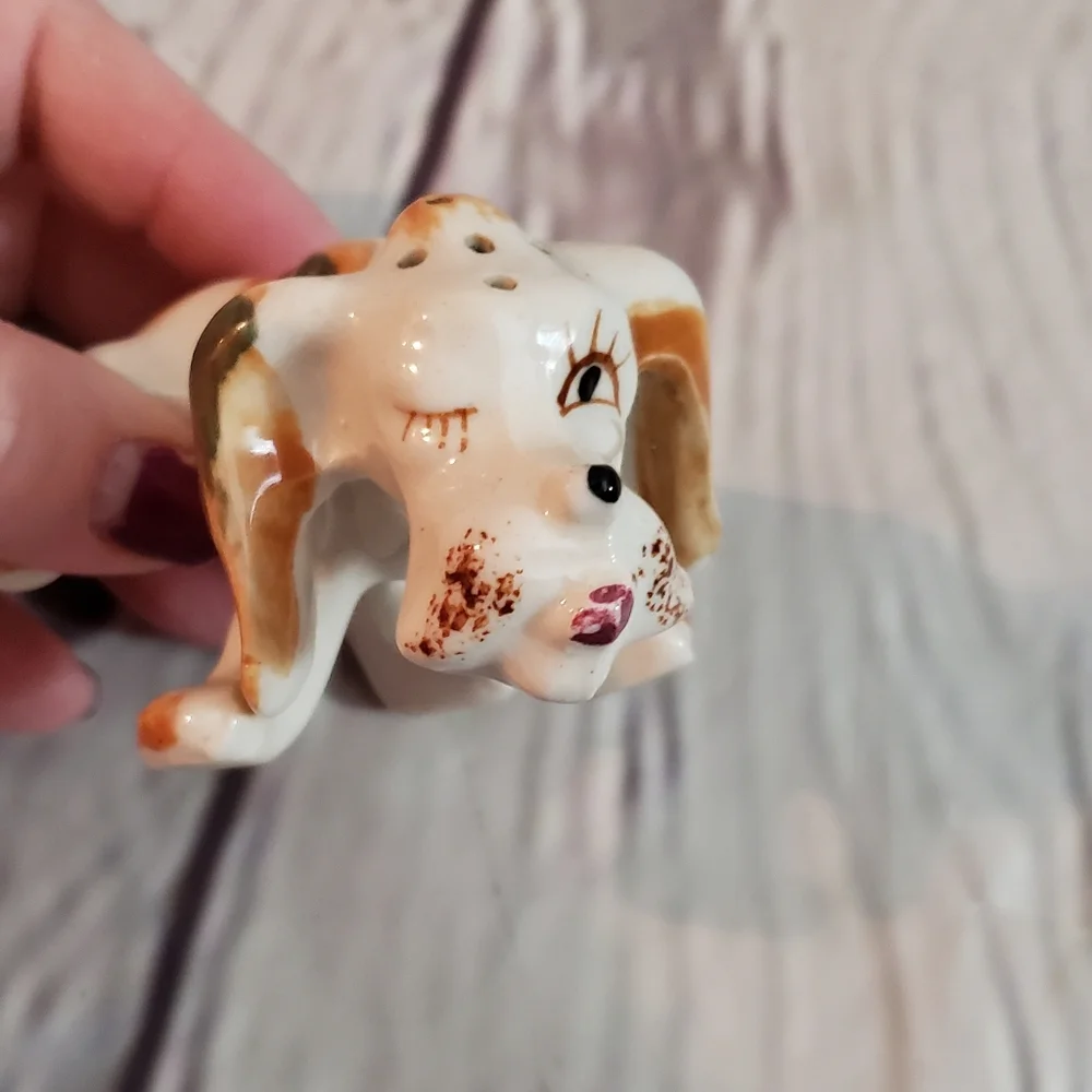 Vintage Naughty Dog Salt Pepper Shakers Single